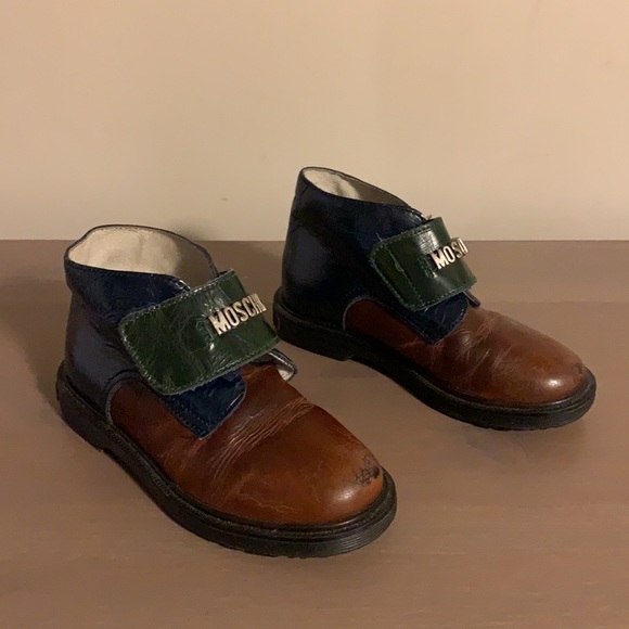 Moschino Vintage Colour Block Leather Booties - Toddler’s Size 29 - Picture 4 of 12